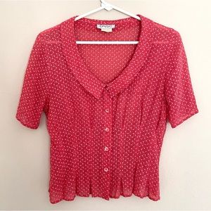 Gorgeous vintage Italian silk embroidered blouse